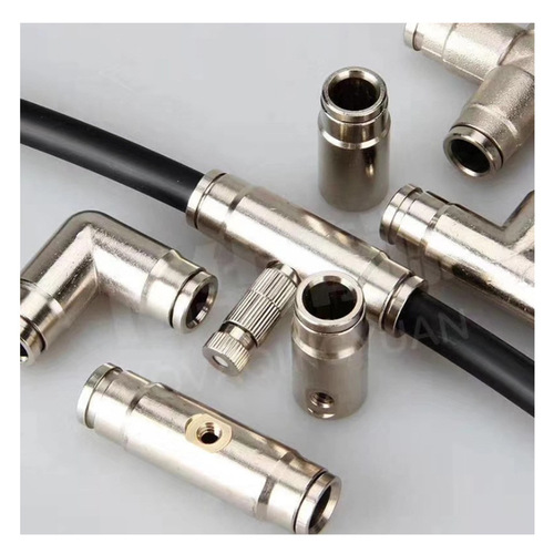 High-pressure atomizing humidification nozzle 9.52PE pipe spray accessories quick-plug spray seat connector straight through single spray double spray terminal