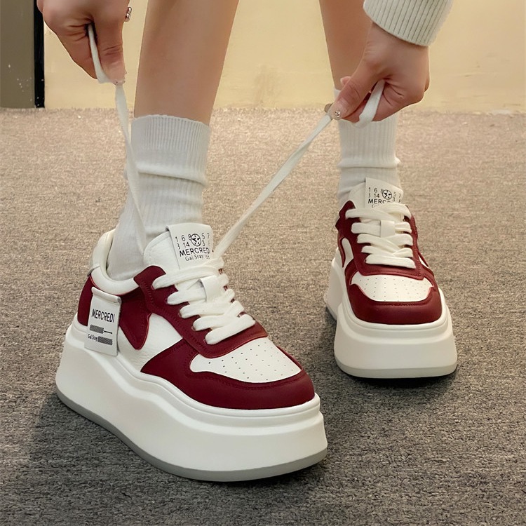 Super Popular High-end Versatile White Sneakers For Women, Spring And Autumn Thick-soled Sneakers, 2025 New Trendy Niche_voghion.com
