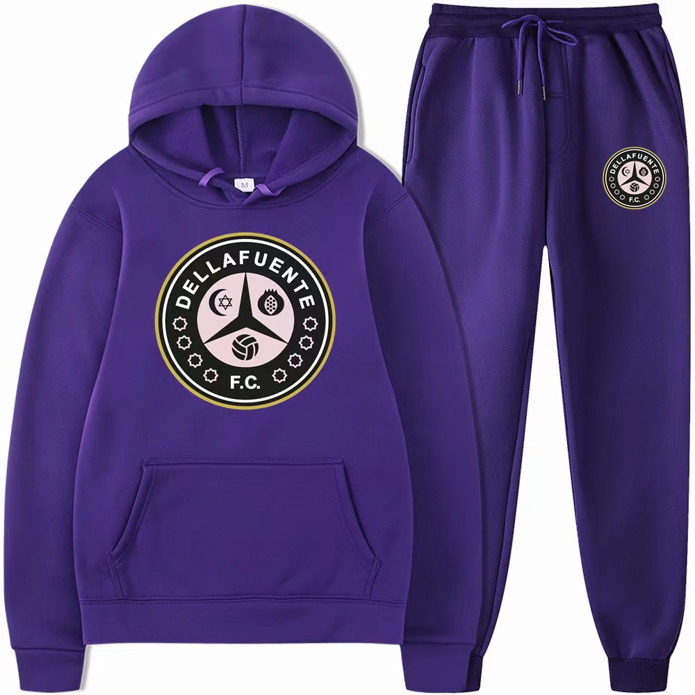 Sweat à capuche classique à la mode pour hommes et femmes, costume de sport ample en velours_voghion.com