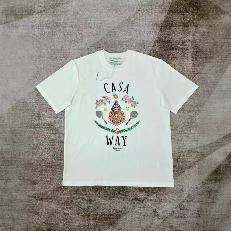 Casablanca CASA Heavy Cotton Short-sleeved T-shirt Shirt Independent Station Cross-border E-commerce T