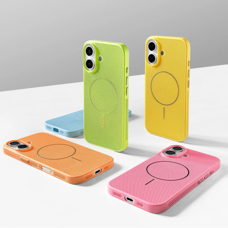 夏のドーパミン冷却通気性ハニカム磁気吸引 iPhone16promax 携帯電話ケース Apple 15 ハード新|undefined