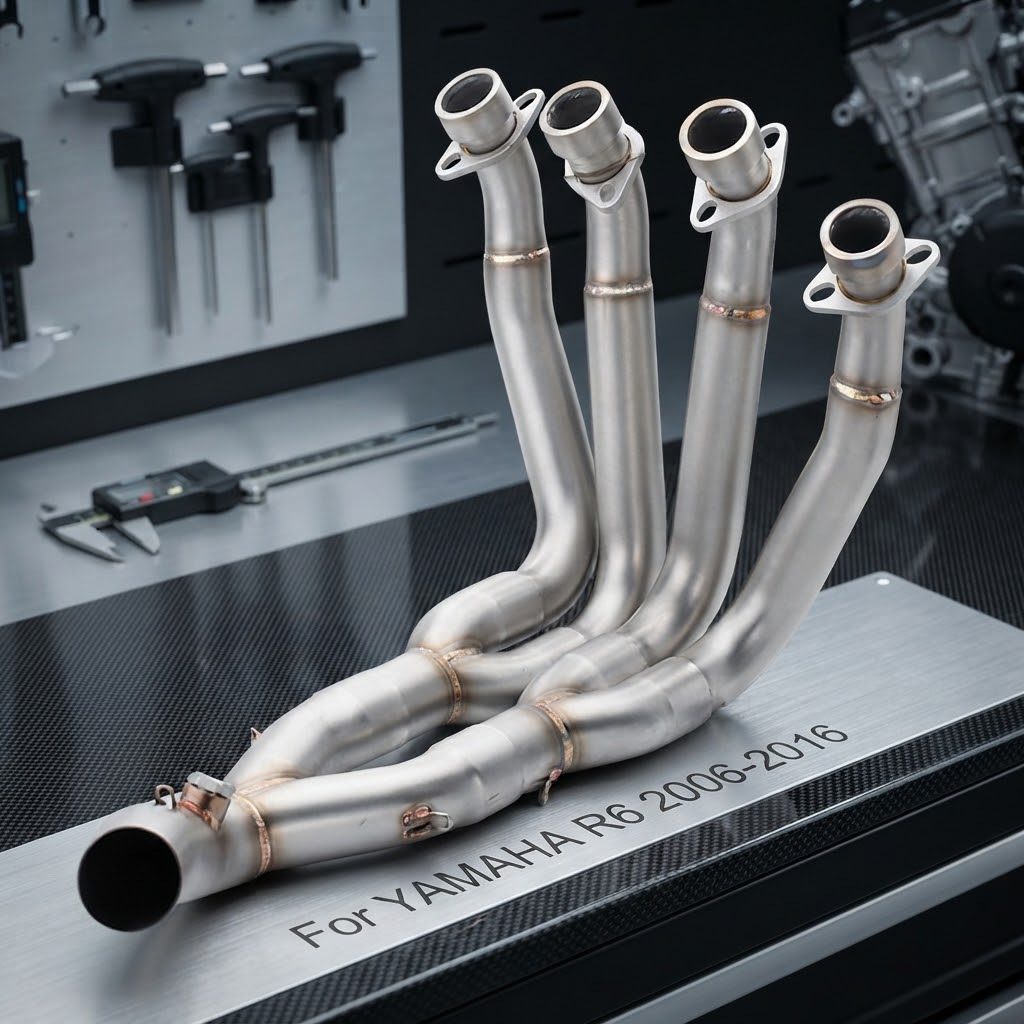 Suitable for Yamaha R6 modified stainless steel front section 2006-2016 motorcycle front section exhaust pipe