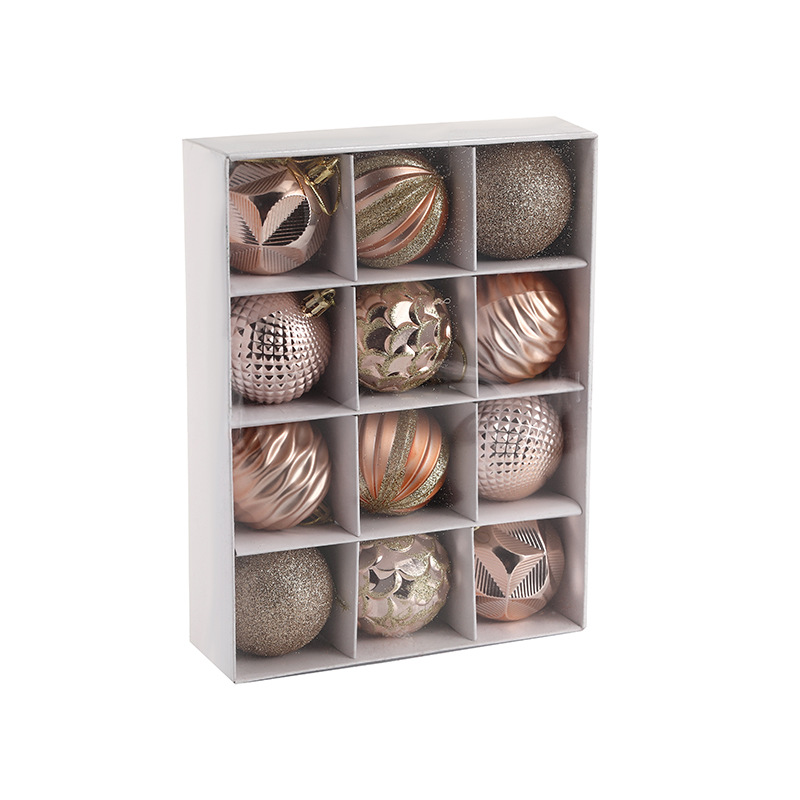 Bola de Navidad traje redondo barril caja cuadrada pintada 3cm4cm6cm decoración navideña bola colgante de Navidad bola decoración Navidad