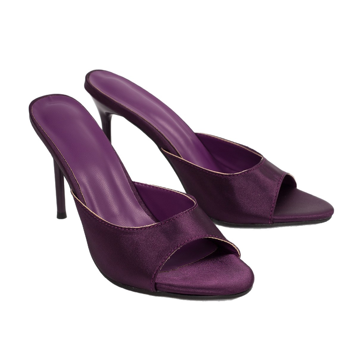 Sandalias de Tacón Fino con Tira Única de Tela para Verano