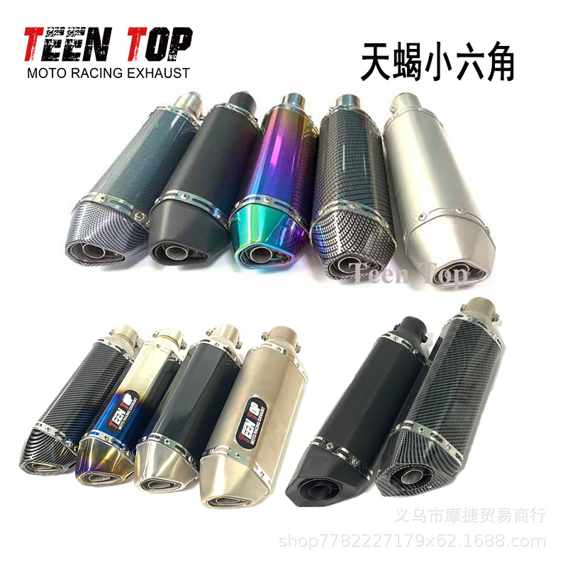 Suitable for Motorcycle Modification, the Scorpion Small Hexagonal Exhaust Pipe Is Suitable for Suzuki, Chunfeng, and Universal Exhaust Pipes