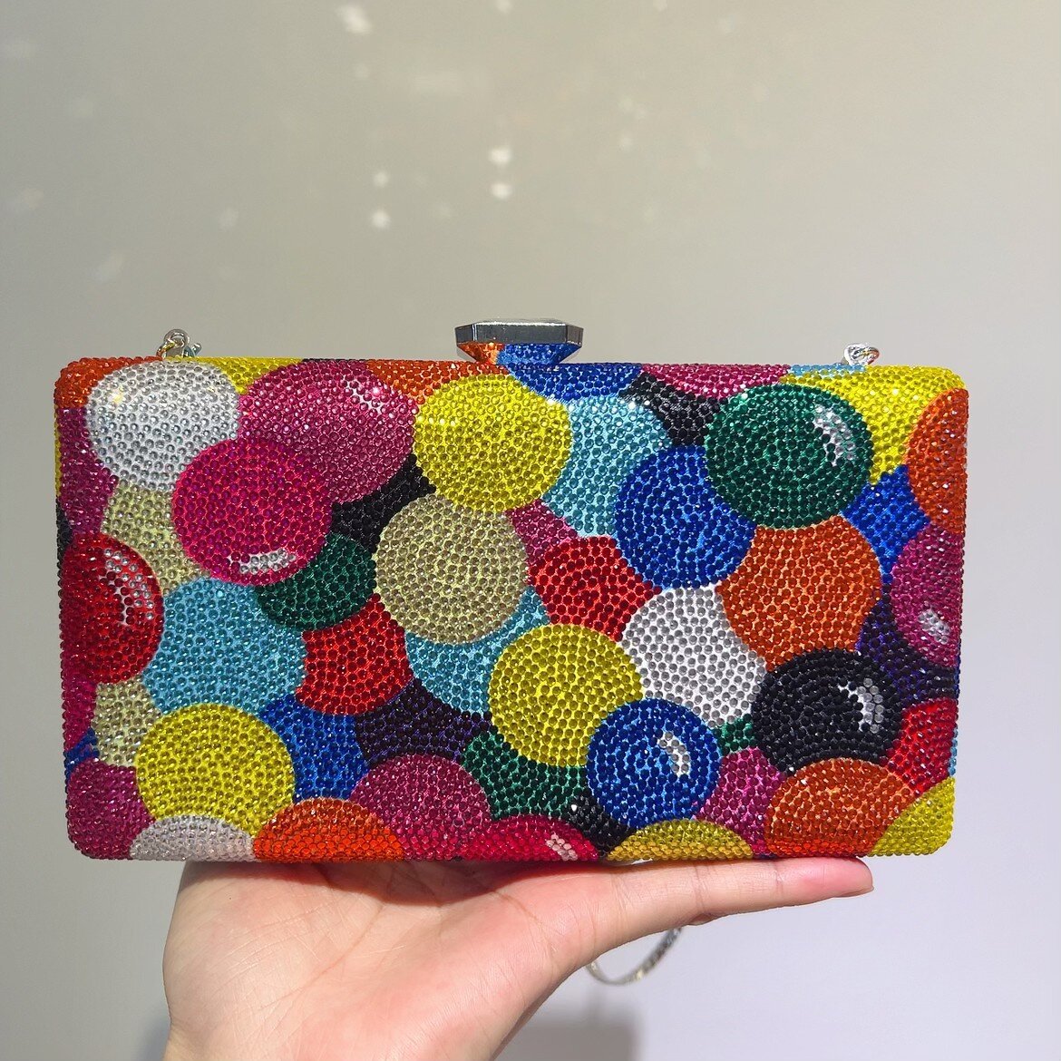 Túi clutch nữ đính đá dạ hội hình bong bóng cầu vồng — Bong bóng cầu vồng, Tùy chỉnh màu sắc khác/300 đơn hàng tối thiểu chi tiết 5