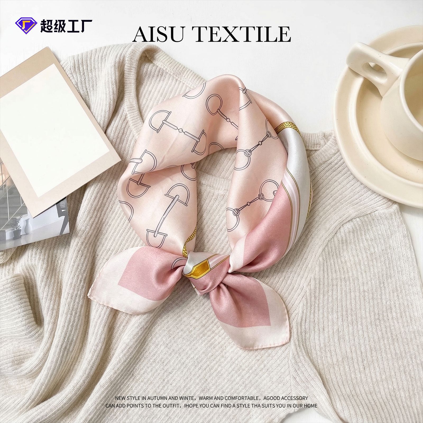 Spring/Autumn Fashion Silk Scarf, Mulberry Silk Square Scarf For Women, Thin Necktie, Gift Ready, French Satin Silk