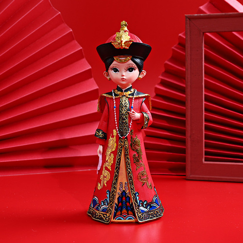 Antique Court Style Emperor and Empress Resin Figurine Set (Large, Medium, Small) Home Desk Decor Figure Wedding Gift Resin Ornament