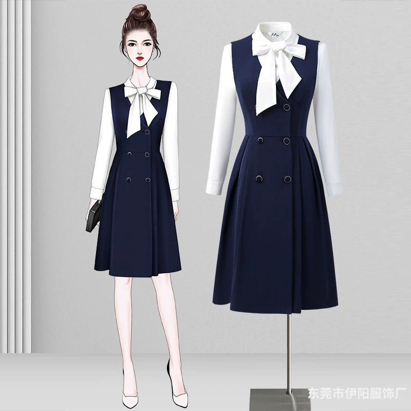 Стойка регистрации Профессиональный костюм Женская Осенняя темперамент Рабочая одежда Учителя детского сада Садовая одежда Салон красоты Рабочая одежда Жилет Юбка