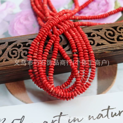 Zərgərlik ara hissələri: Powder Crystal Abacus Beads Picture - synthetic-red-emperor-stone-24mm