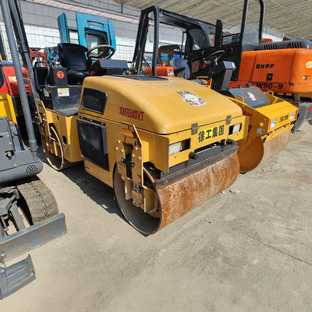 3-тонный малый вибрационный каток для уплотнения газонов и детских площадок, вибрационный каток с двойными стальными колесами, уплотнение тротуаров.