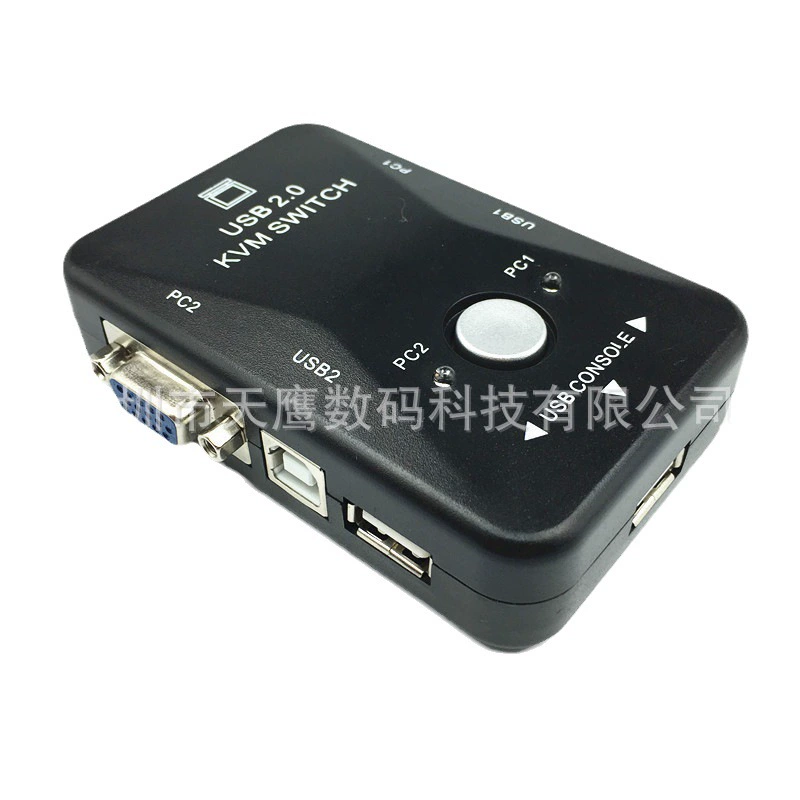 2 Plus ручной однокнопочный USB KVM переключатель клавиатуры и мыши VGA двухвходовый одинвыход общий