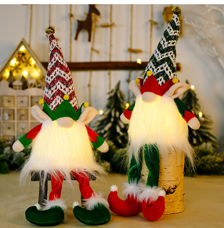 neue Weihnachtsdekoration Weihnachtself mit leuchtender RudolphPuppe Weihnachtspuppe ohne Gesichtpicture6
