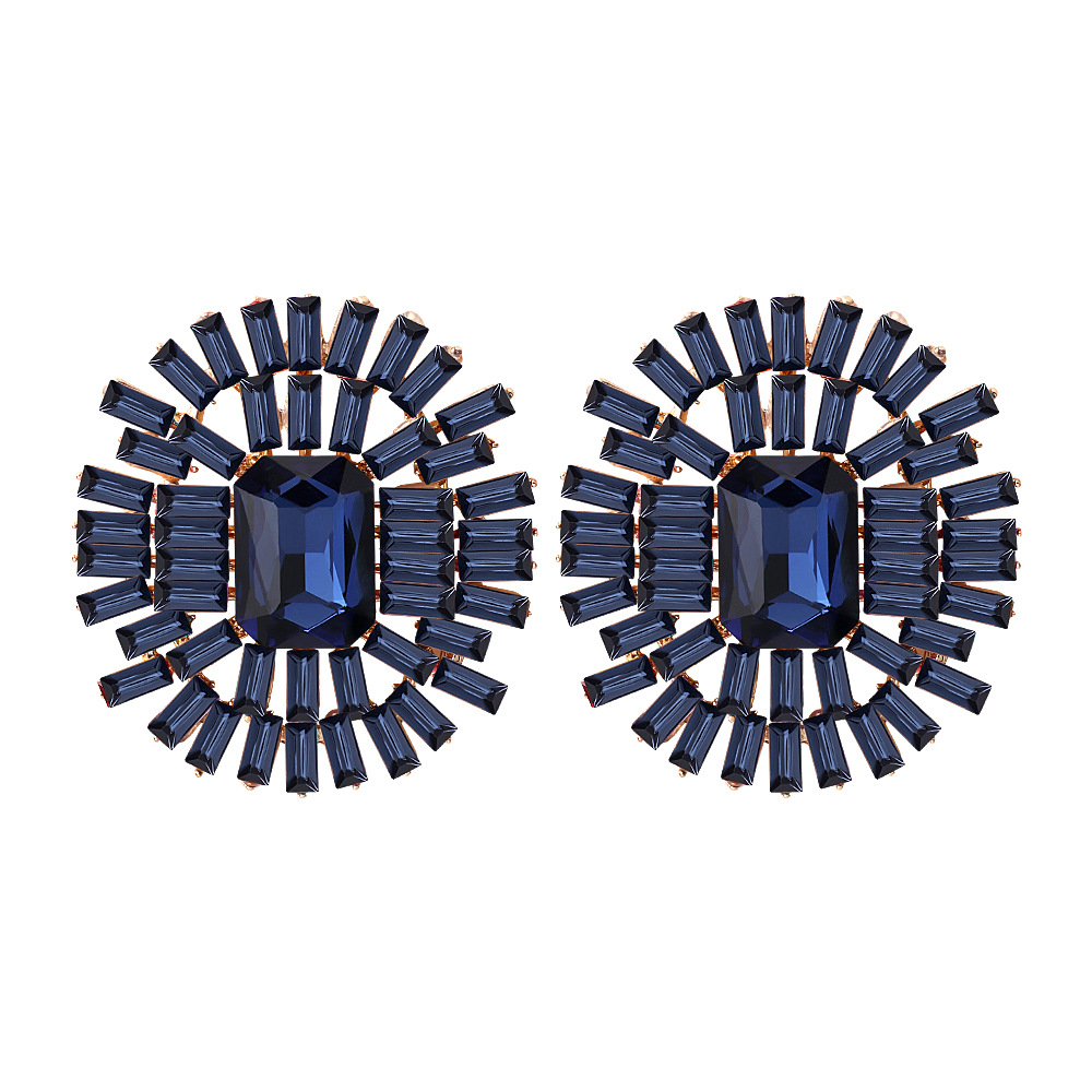 Simple Style Geometric Alloy Inlay Rhinestones Womenu0027S Ear Studs 1 Pair