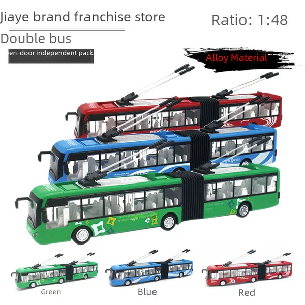 [Jiaye Boxed] Simulation Alloy Car Double-section Bus Dagong Bus Model Children's Toy Bus