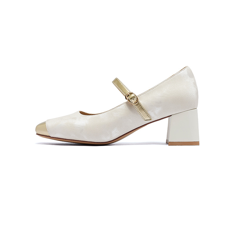 Augu Shi Dengxin zapatos chinos de tacón alto para mujeres 2026 nuevos zapatos de verano de talón grueso con falda zapatos marizhen