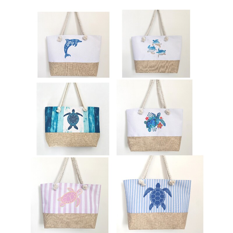 Women's Beach Bag Large Capacity Single Side Digital Printing Shoulder Bag Double Sided Cotton Rope Handbag