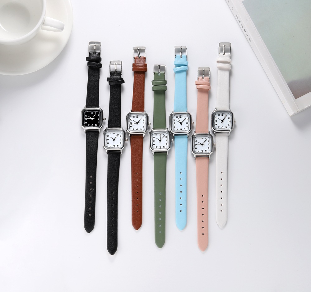 Live broadcast of new Instagram Fengsen series digital fashion minimalist square small dial student belt women's watch_voghion.com