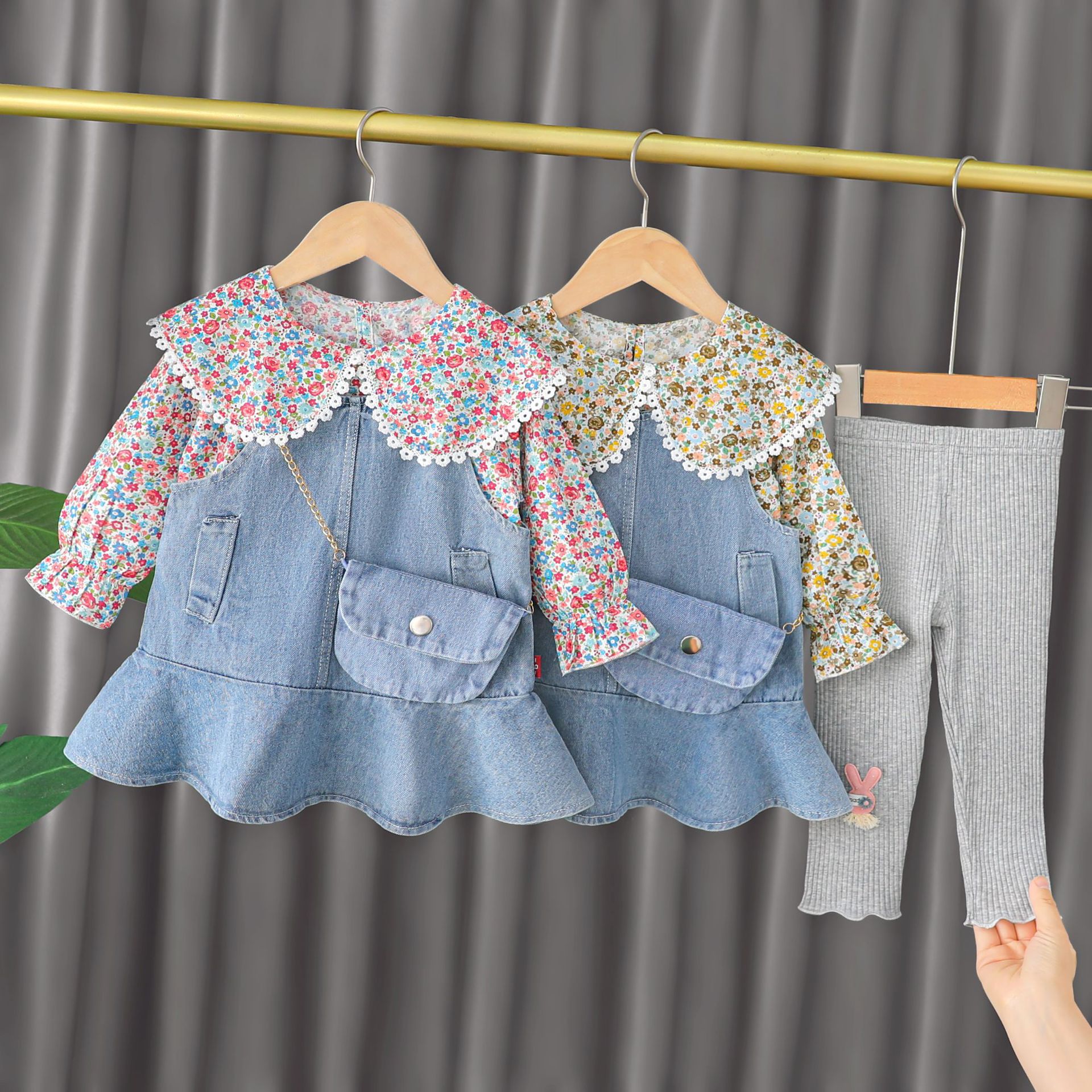 女童潮流兩件套3小童洋氣0-1-2-4歲女寶寶時髦新款秋季套裝潮代發