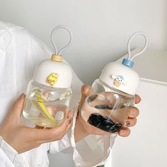 簡約杯子外帶ins高顏值便攜水杯學生牛奶杯提手迷你刻度塑料水杯