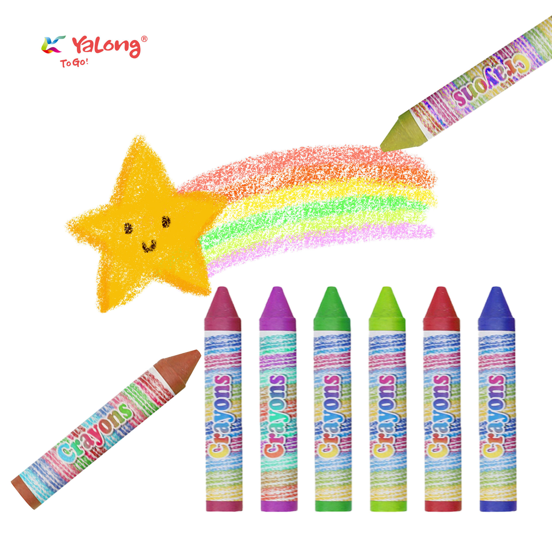 Juego de Crayones Gigantes de 8 Colores de Dibujos Animados para Niños