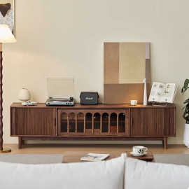 北美黑胡桃木电视柜北欧简约客厅家用法式复古实木电视柜2025新款