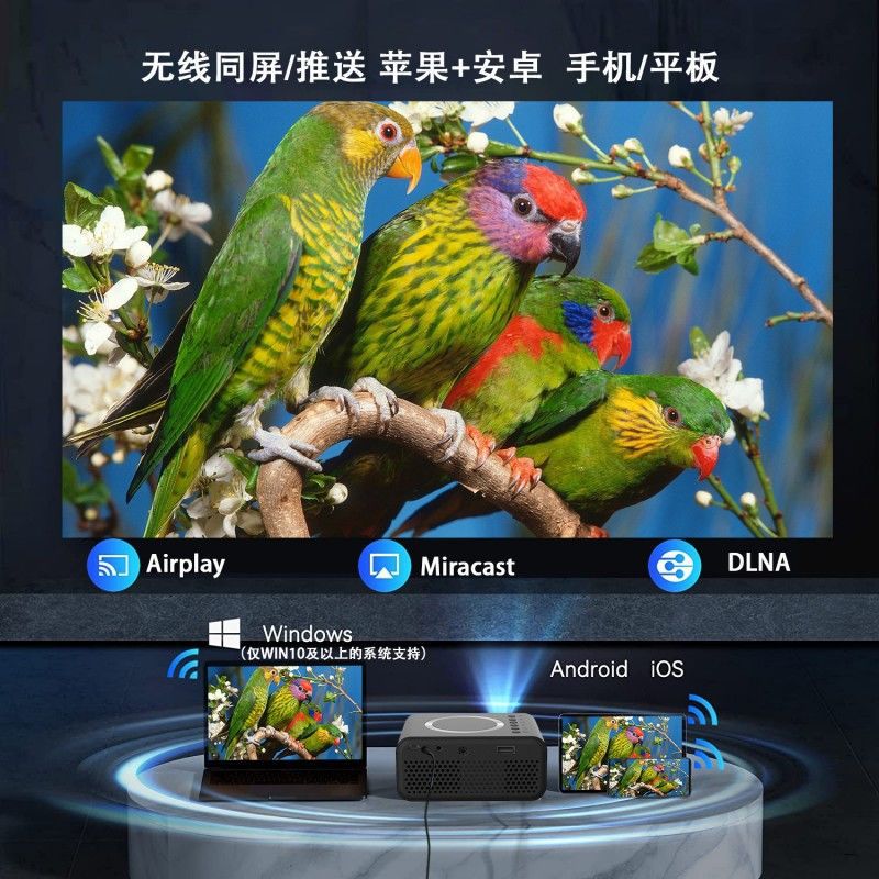 New Mini Mini Projector Home Entertainment Wall Projection Mobile Phone Dormitory Projector Movie Projection Home Theater