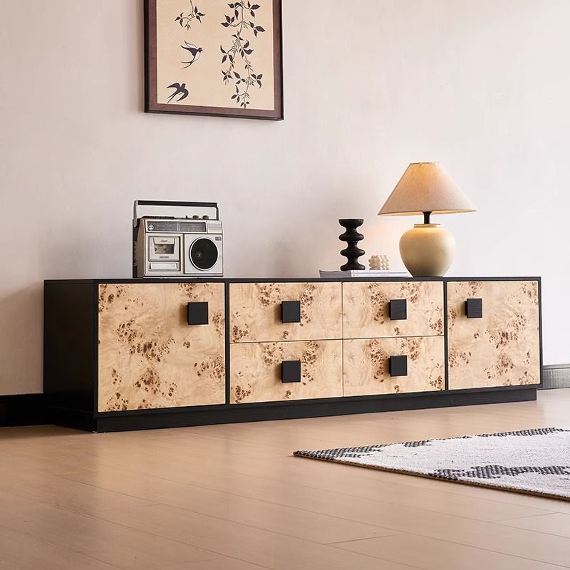 Medieval-Style Retro Creative Tree Shadow Tv Cabinet Storage Cabinet Integrated Cabinet Floor-Standing Cabinet Wall-Mounted Tv Cabinet