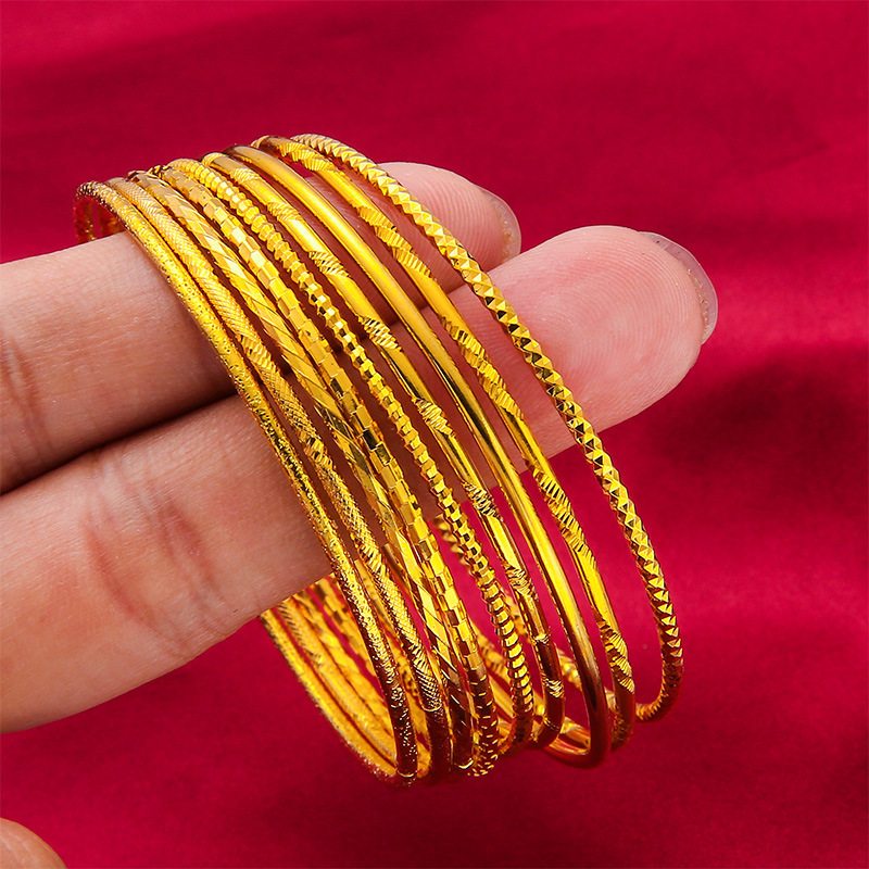 Gold shop same style Sansheng fine III bracelet Vietnam sand gold fine sand ring fashion accessories women's bracelet