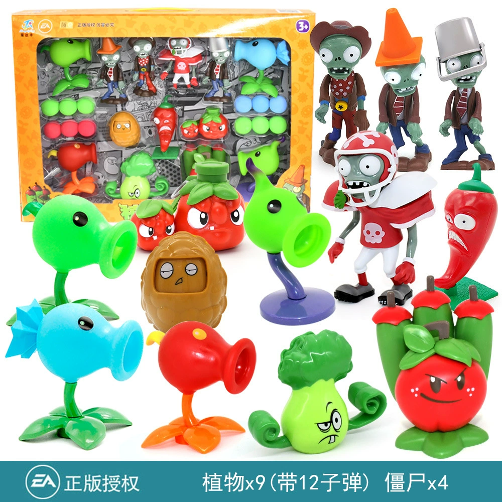 Подлинная наборы Plants vs. Zombies, игрушка, большой набор, подарочная коробка для мальчиков, кукла для детей, полный набор, подарок на день рождения