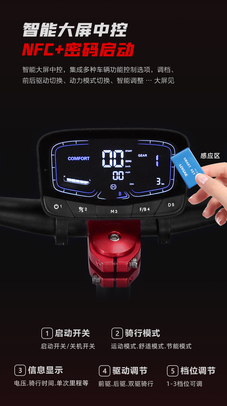 European and American cross-border 6000W high-power off-road dual-drive electric scooter, portable and foldable, two-wheeled, in stock at overseas warehouse