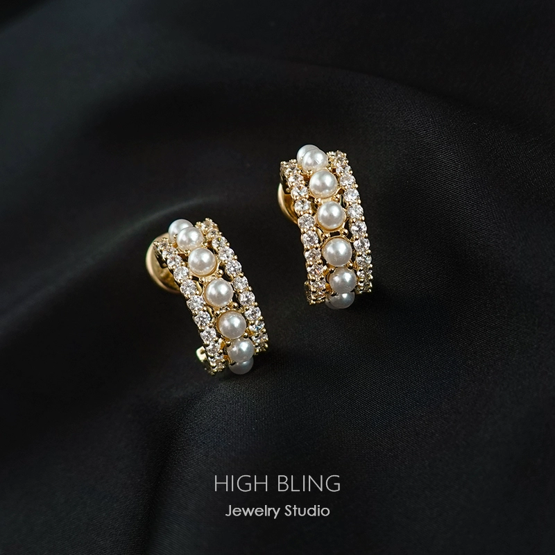 Легкий экстравагантный ретро-темперамент циркон жемчуг