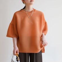 专柜品质2026夏季新款三宅高端褶衣大码宽松显瘦遮肉休闲百搭T恤