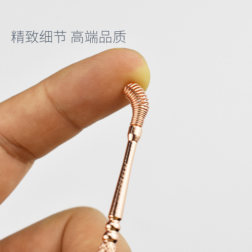 Stainless steel double-headed spring ear picker ear picker ear picker spiral spring double-headed ear picker cleaner ear picking tool