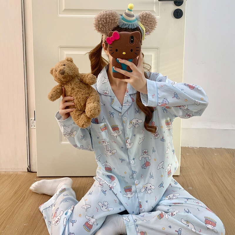 2026 New Women's Cloud Cotton Pajamas Home Wear Long-Sleeve Long-Pants Loose Casual Thin Cartoon Set for Girls 2026 New Women's Cloud Cotton Pajamas Home Wear Long-Sleeve Long-Pants Loose Casual Thin Cartoon Set for Girls
