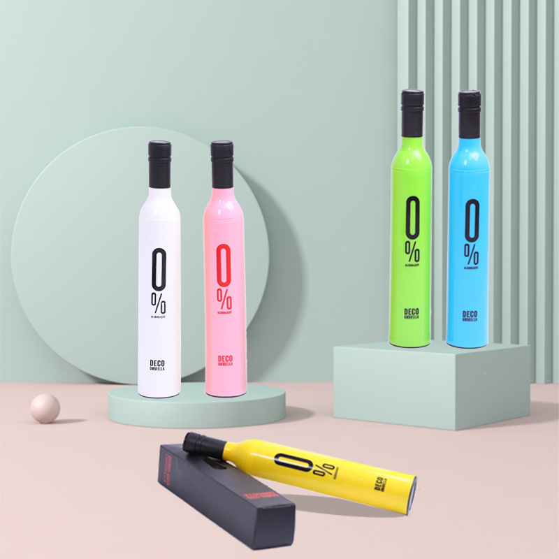 Creative Fashion Boutique Red Beer Bottle Umbrella Wine Bottle Foldableing Printed Logo Rose Vase Umbrella Advertising Umbrella Outdoor