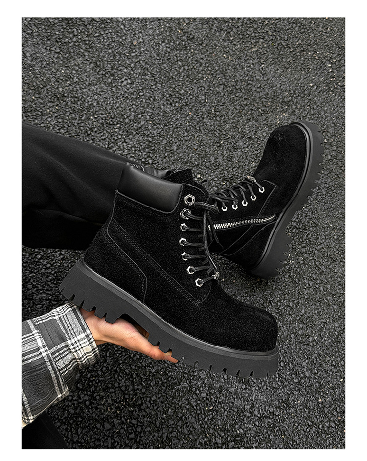 Men's Martin Boots High-top Height-increasing Casual Workwear_voghion.com