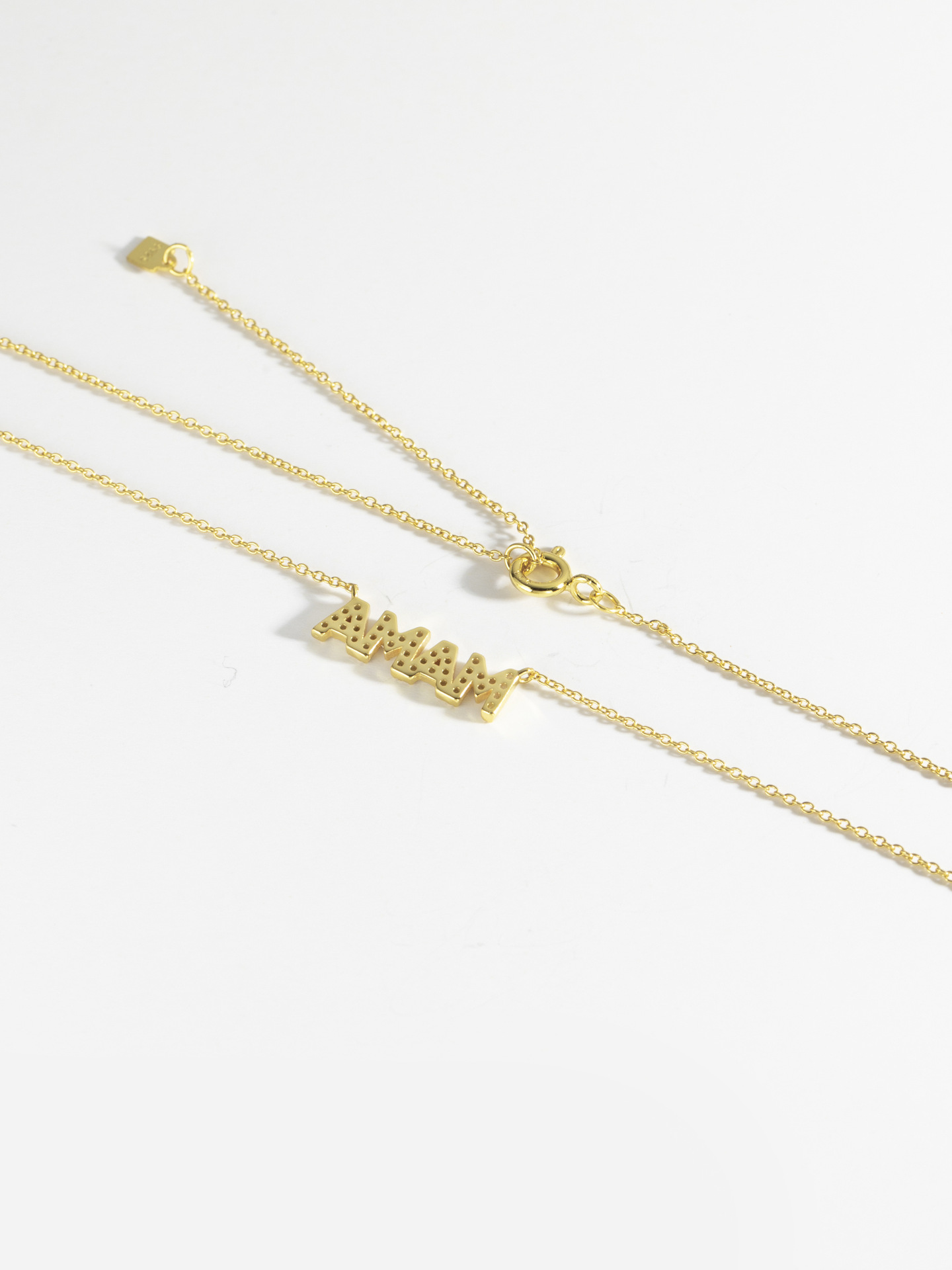 925 Sterling Silver Material Letter Pattern 925 Sterling Silver Zircon Cable Chain Plating Inlay Letter Necklace