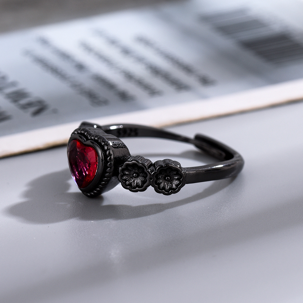 Bijoux En Gros Vacances Style Classique Forme De Cœur Le Cuivre Zircon Anneau Ouvert display picture 3