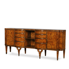 英式亞歷山大客廳電視櫃新古典宮廷實木柜子拉卡薩雕花烤漆視聽櫃