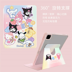 ins可愛動物適用ipad保護套磁吸帶筆槽12.9英寸亞克力平板2021款