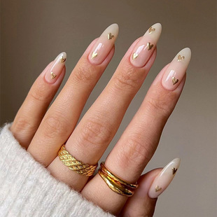 Wear Nail Nail Nail Nail Patch Simple French Nude Love Nail Patch Removable Nail Nail Patch