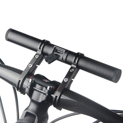 Bicycle handlebar extension rack extension rack lamp flashlight holder clip cycling equipment usb can be used as a power bank
