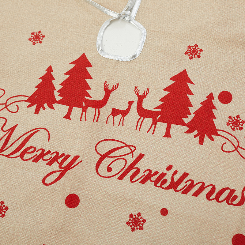 Falda de árbol de Navidad de fieltro de lino de 1 m, nuevo producto transfronterizo, fondo de árbol de Navidad, delantal de alta gama, decoraciones navideñas