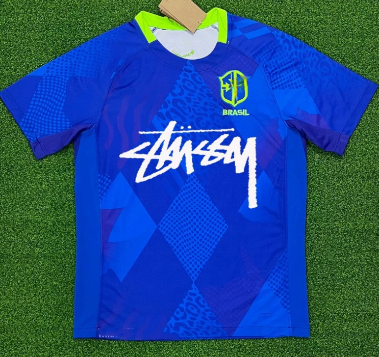 Футболка Stussy Stussy с подписью, Аргентина, Интер, Бразилия, Италия, Фламенго, короткие рукава