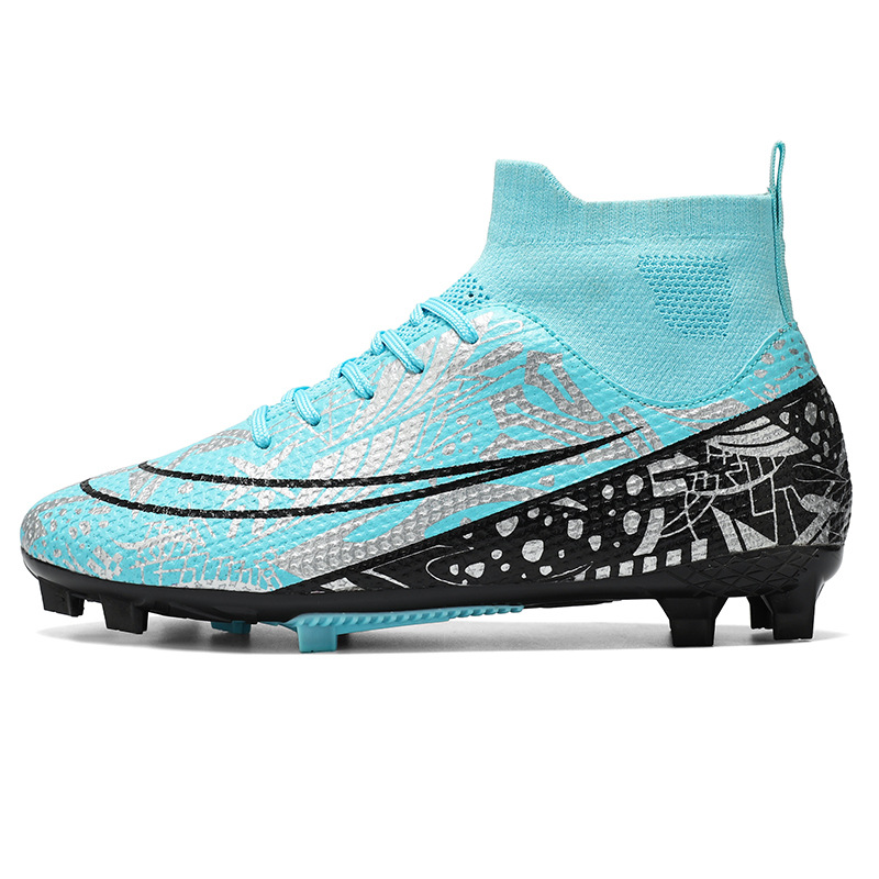 Nuevos zapatos de fútbol de clavos de alto impacto transfronterizos, hombres y mujeres, adultos, jóvenes estudiantes, TF zapatos de entrenamiento de clavos al por mayor