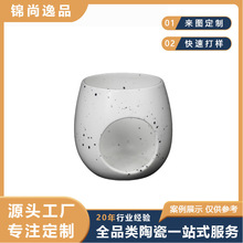现代简约泼墨陶瓷蜡烛杯定制家居客厅烛台装饰摆件室内香薰蜡烛杯