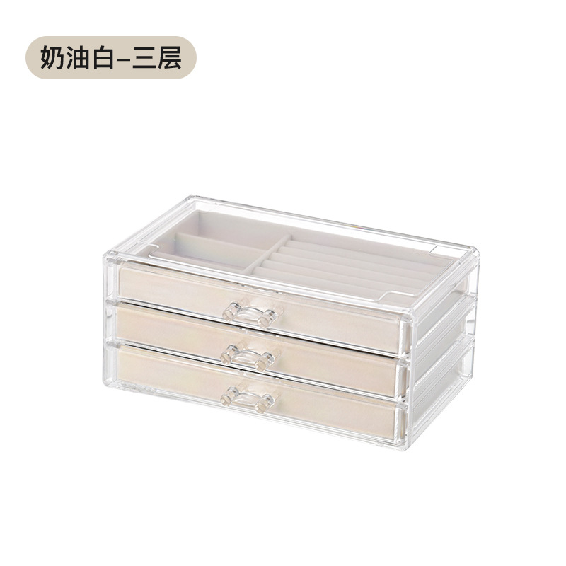 Caja de almacenamiento de joyas pendientes anti-oxidante collar acrílico de lana de alta calidad caja de joyas exquisitas artefactos