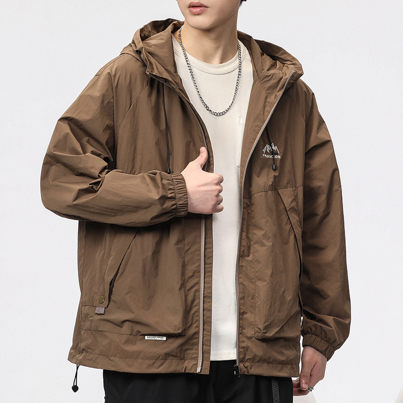 Thin Military Green Quick-Dry Ice Silk Sun Protection Clothing for Men, Loose Fit, 2026 New Outdoor Sun Protection Clothing, New Fishing Jacket