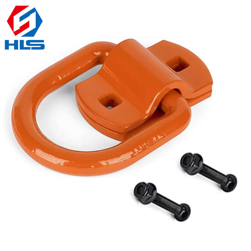 现货碳钢索具D型拉环 配件1/2D型环12000磅平板车固定环喷塑D环